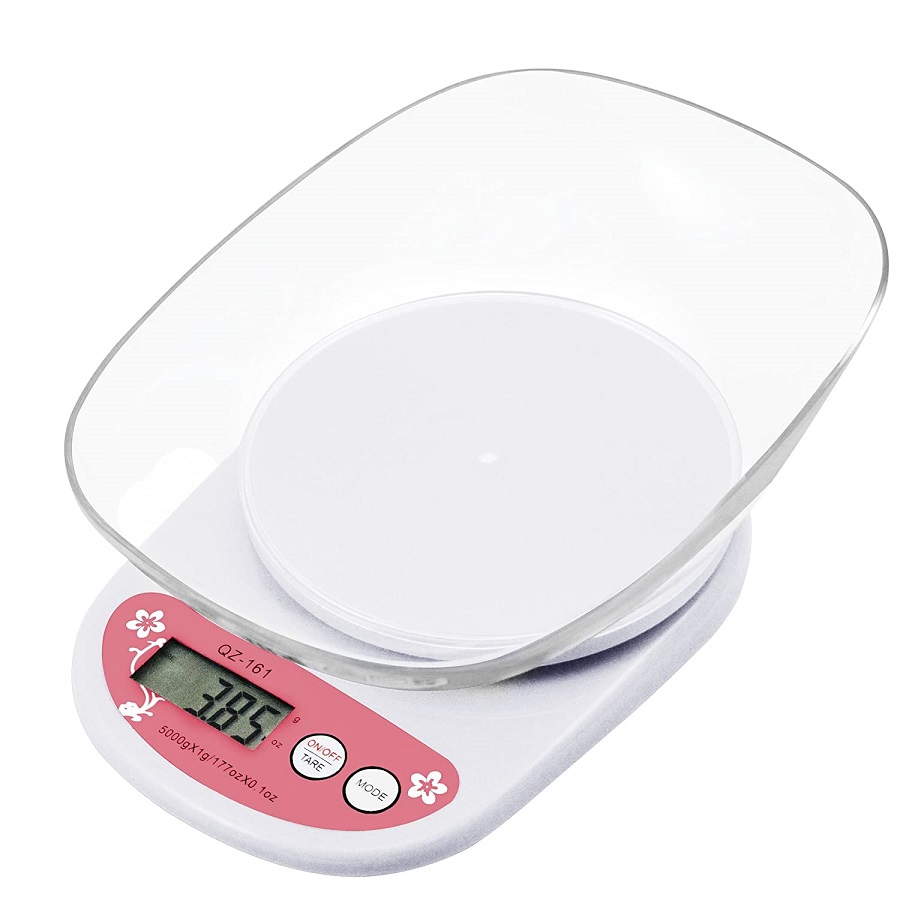 Digital Scale LCD balance Kitchen Scale Electronic Weighing Scales Parcel  Food Weights Balance for Kitchen with Bowl(5000gx1g)