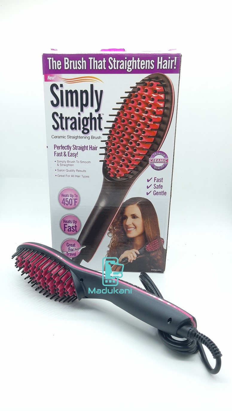 Simply Straight Ceramic Hair Straightening Brush With Temperature Display -  Madukani Online Shop
