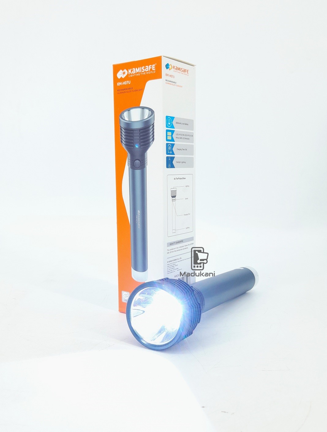 kamisafe rechargeable torch