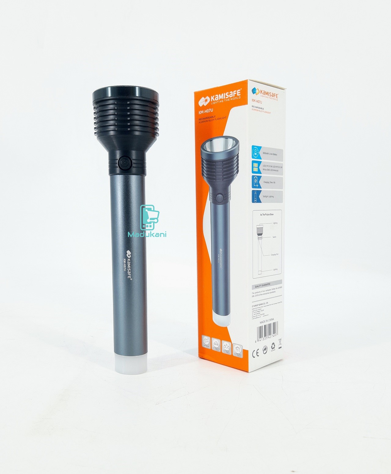 kamisafe rechargeable torch