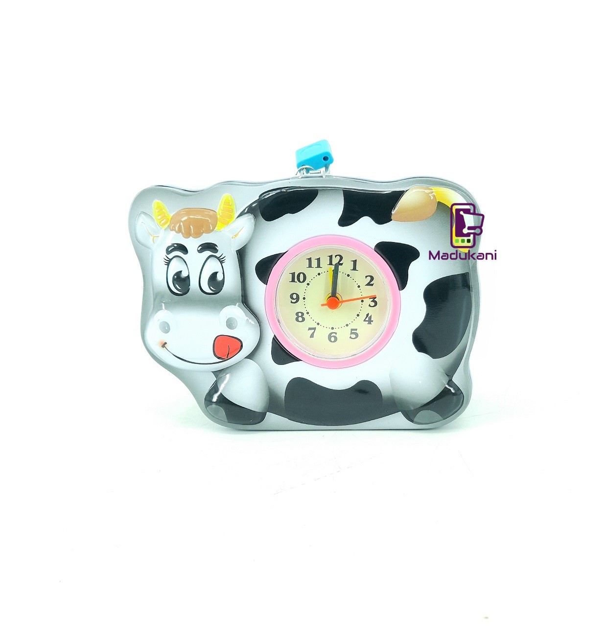 Decorative Cartoon Cow Piggy Bank with Clock Face - Madukani Online Shop