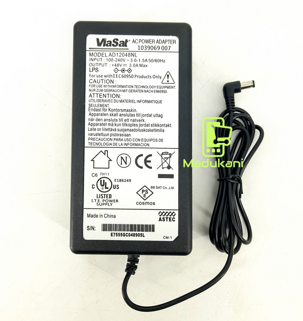 48V 3A DC G+ Power Adapter Charger with 3 Pin Plug Inlet - Madukani ...