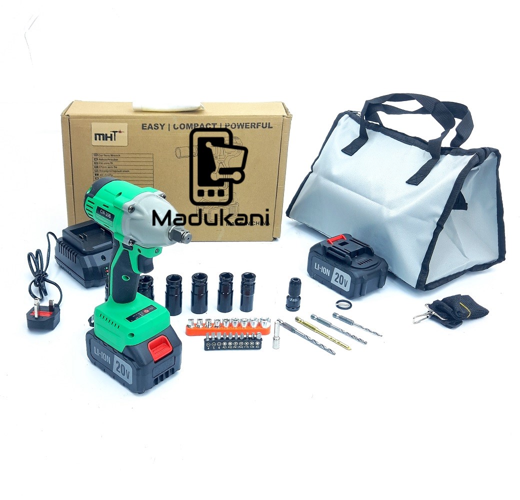 MHT CW20B Premium 20V Cordless Impact Wrench and Tools - Madukani ...