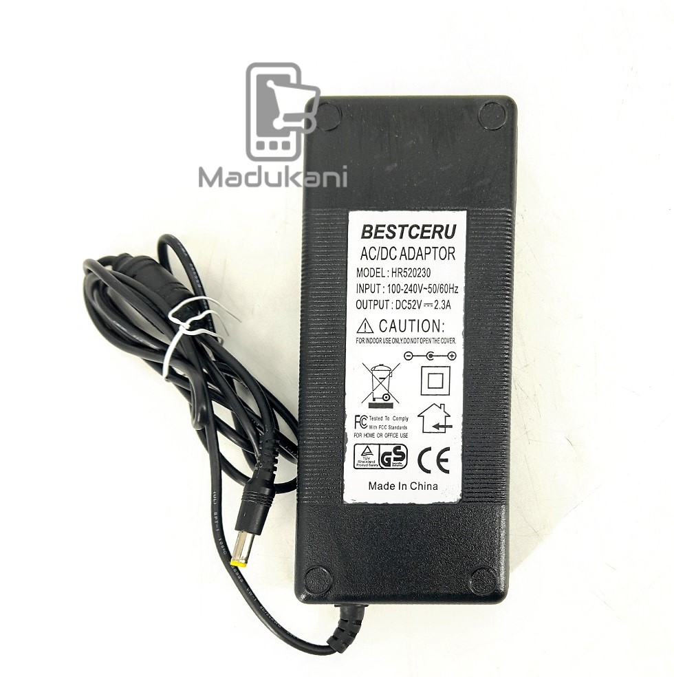 52V 2.3A DC G+ Power Adapter Charger with 3 Pin Plug Inlet - Madukani ...
