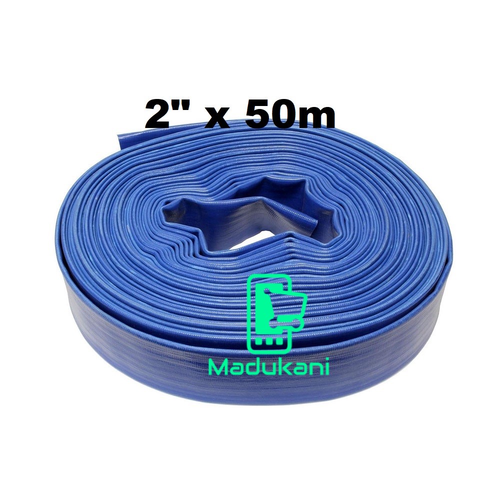2 inch x 50m Uncoupled Water PVC Delivery Hose Pipe - Madukani